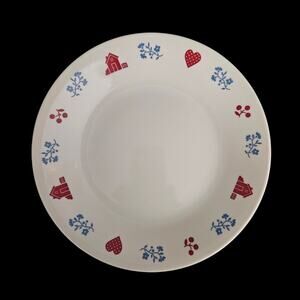 Corelle Country Cottage Bread Plates Set of 3 Farmhouse Hearts Barns USA